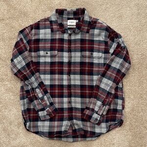 Goodfellow & Co Men's Casual Plaid Shirt - Red, Gray, and Black